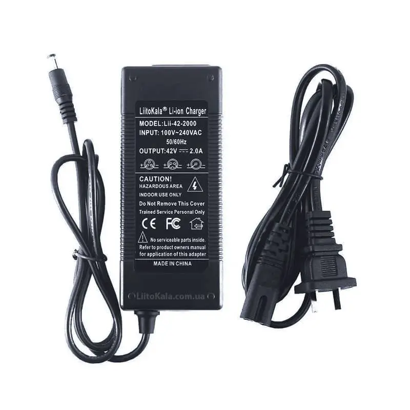 Блок живлення, Зарядне LiitoKala Lii-422000 Li-Ion 10s 42V 2A,. 100-240 VAC,  Роз'єм: 5,5x2,1 (зарядне для електроінструменту (шуруповертів, дрілів, болгарок, пилок, культерваторів), електро транспорту (скутерів, байків, велосипедів) або для аккумуляторних збірок. Зверніть увагу, що китайські виробники реплік електроінструменту, вказують завищені параметри на акумуляторах, перед замовленням зарядного переконайтесь, що воно підходе до вашого акумулятора! ) від батарейки.com.ua