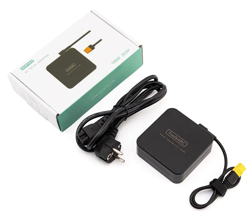 Блок живлення ToolkitRC ADP100 20V 100W XT60 TK20700-EU (Input voltage AC 100-240V 50/60Hz Input current MAX 1A Output voltage MAX 20.0V Output current MAX 5.0A Connector XT60 Size 90×90×32mm Wight 215g Work temp -10 – 40℃) від батарейки.com.ua