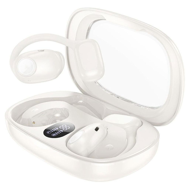 bluetooth Навушники (TWS, AirDots )HOCO EA1 Spectrum true wireless BT headset білі (ємність акумулятора зарядного кейсу 500 мАг, навушника 90 мАг, версія bluetooth 5,3, IPX-5, з мікрофоном, сенсорне керування) від батарейки.com.ua