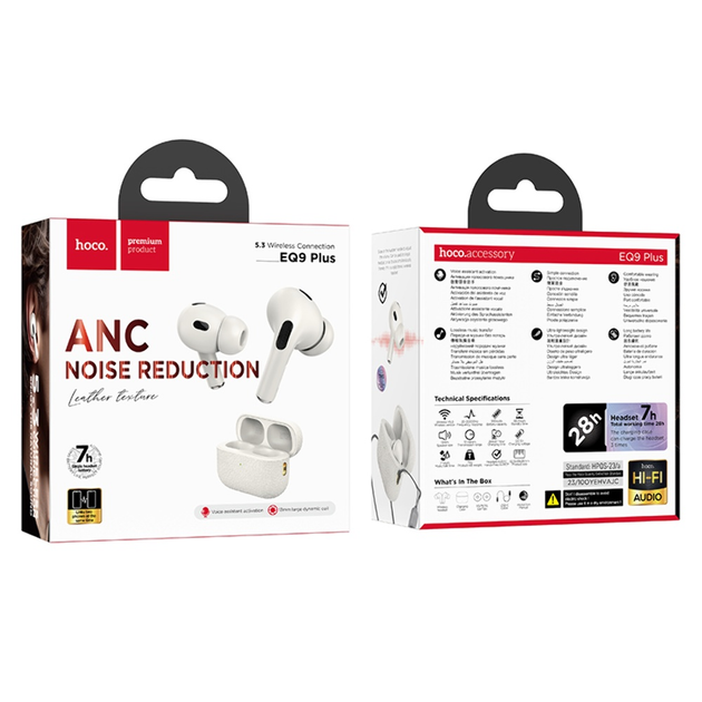 bluetooth Навушники TWS HOCO EQ9 Plus білі), зображення 6