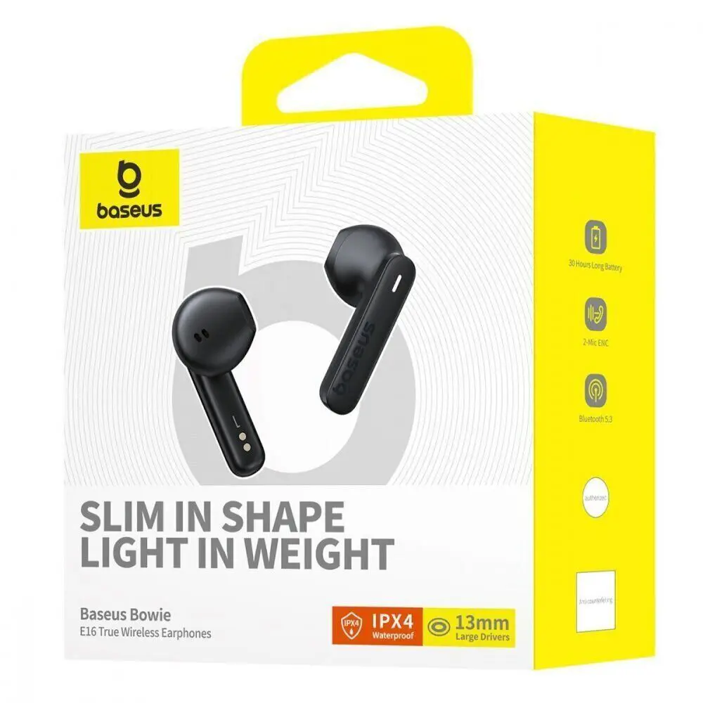 bluetooth навушники TWS Baseus True Ws Bowie E16 (A00061900113-01) Black), зображення 7