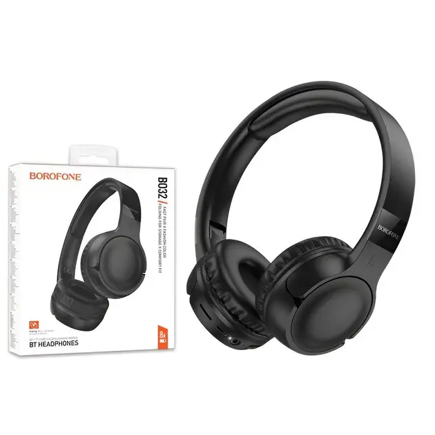 Bluetooth новушники BOROFONE BO32 Show TWS BT5.4б TF. AUX чорні), зображення 2