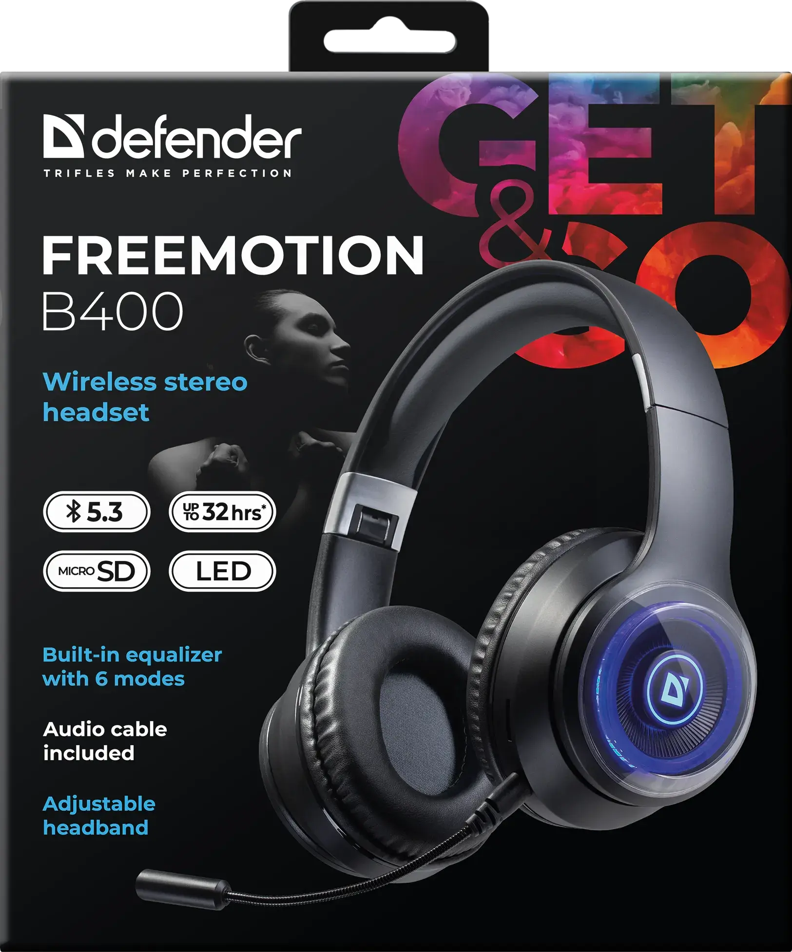 Bluetooth гарнітура DEFENDER FreeMotion B400 чорна), зображення 2