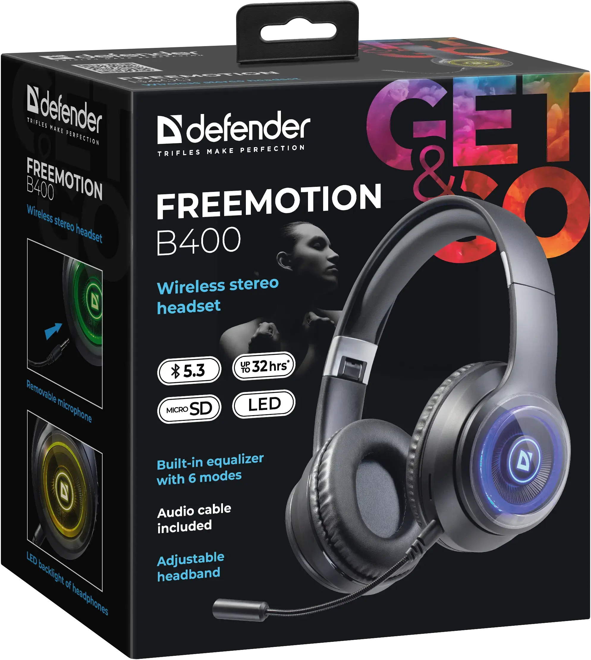Bluetooth гарнітура DEFENDER FreeMotion B400 чорна), зображення 3