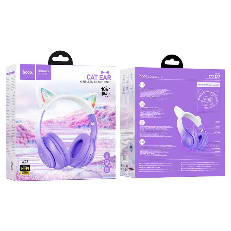 Bluetooth гарнітура Hoco W42 Bluetooth V5.3 вишневий), зображення 3