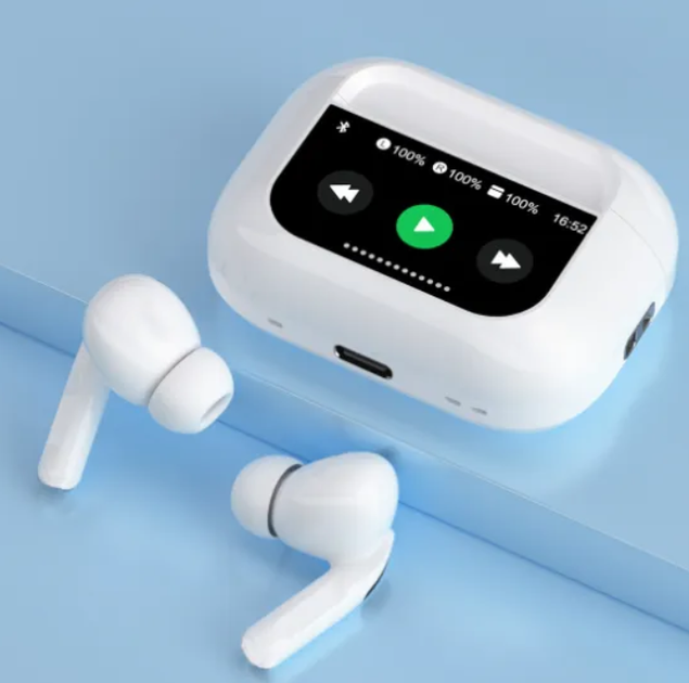Bluetooth навшуники TWS A9 Pro TouchScreen ANC/ENC білі), зображення 3