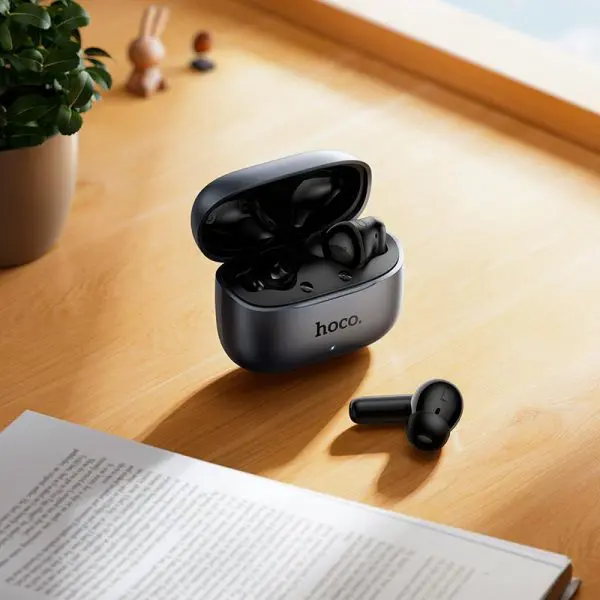 Bluetooth навушники HOCO EQ27 TWS Fun ANC+ENC APP metal gray), зображення 3