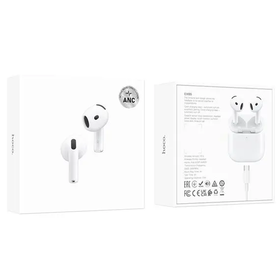 Bluetooth навушники HOCO EW85 TWS, AirDots ANC сенсорні білі), зображення 2