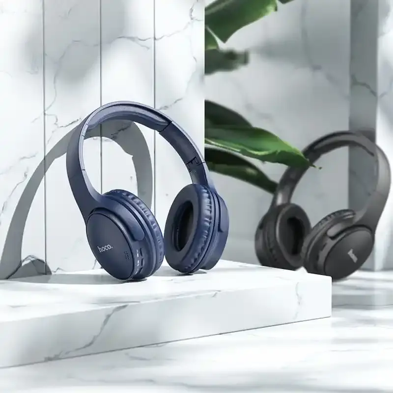 Bluetooth Навушники Hoco W40 BTV5.3, TF, AUX, type-C, Сині), зображення 4 Bluetooth Навушники Hoco W40 BTV5.3, TF, AUX, type-C, Сині), зображення 4