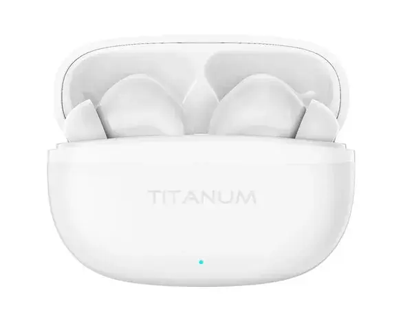 Bluetooth навушники TITANUM TW373 TWS, AirDots White), зображення 4