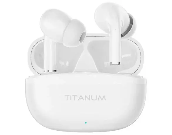 Bluetooth навушники TITANUM TW373 TWS, AirDots White), зображення 6