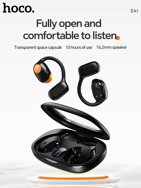 bluetooth навушники TWS HOCO EA1 Spectrum TWS, BT5.3, до 10 годин чорні), зображення 9