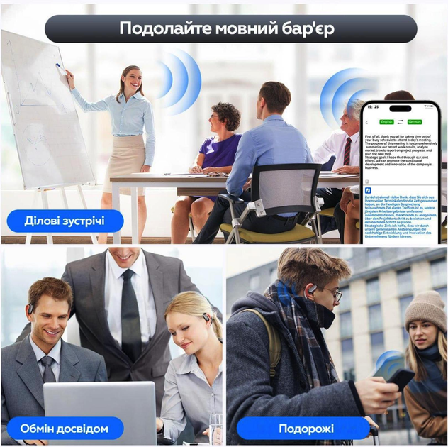 Bluetooth навушники TWS XO G37 BT5.4 Leather Patter Al Translate OWS Headset чорні, з ШІ перекладачем), зображення 7