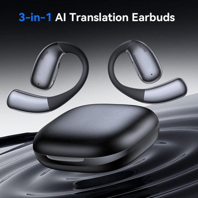 Bluetooth навушники TWS XO G37 BT5.4 Leather Patter Al Translate OWS Headset чорні, з ШІ перекладачем), зображення 9