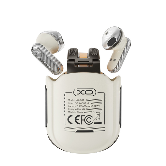 Bluetooth навушники TWS XO G39 Metal Remote Control TWS Headset Білі), зображення 5