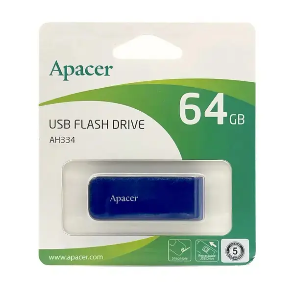 флешка APACER AH334 64GB blue), зображення 2 флешка APACER AH334 64GB blue), зображення 2