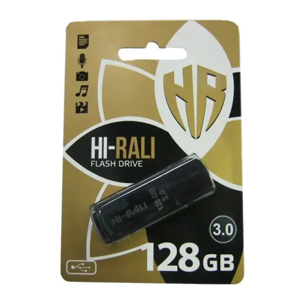 флешка Hi-Rali 128GB 3.0 Rocket чорний від батарейки.com.ua