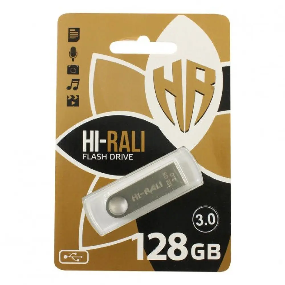 флешка Hi-Rali 128GB USB3.0 Shuttle срібло від батарейки.com.ua