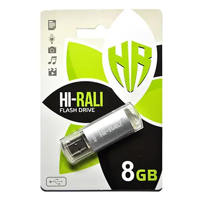флешка Hi-Rali 8GB Rocket срібло від батарейки.com.ua