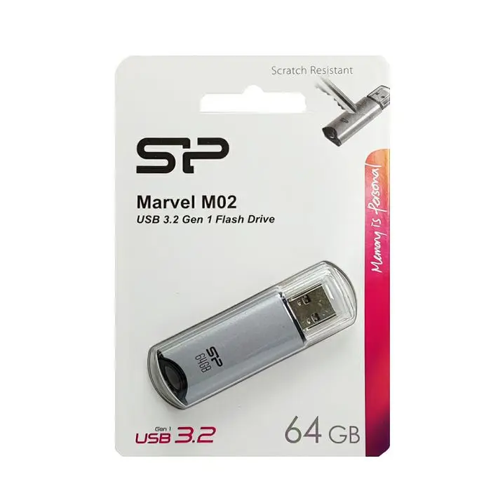 флешка SILICON POWER MARVEL M02 64GB USB 3.0 Silver від батарейки.com.ua