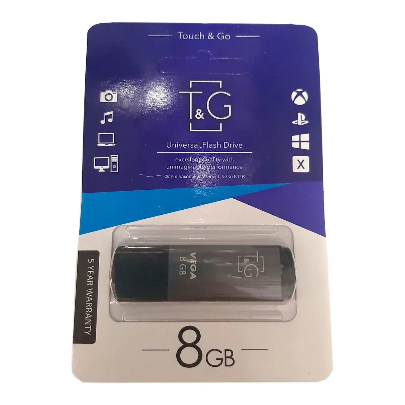 флешка T&G Vega 121 8GB сірий