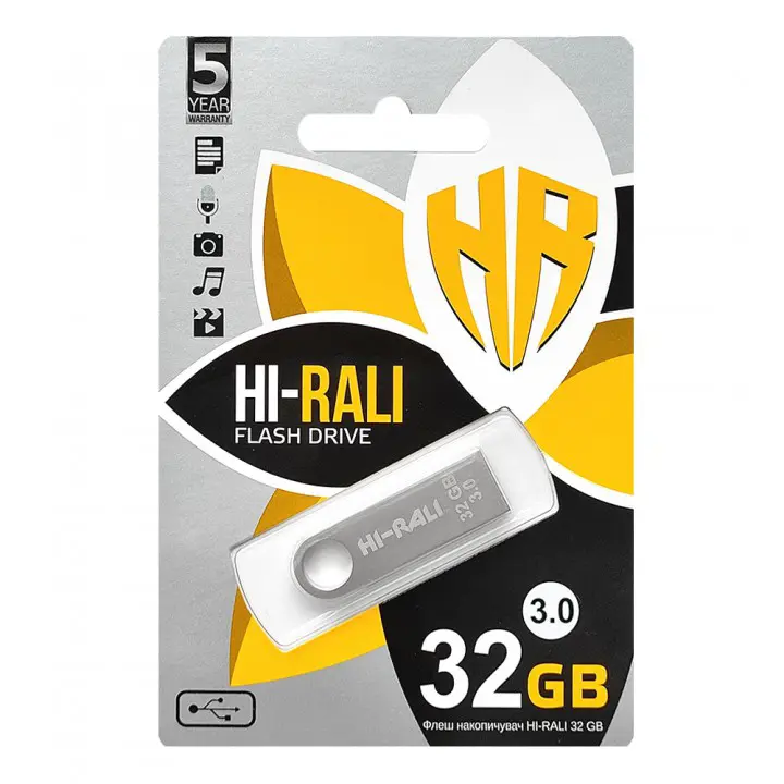 флеш-драйв Hi-Rali 32GB USB3.0 Shuttle срібло), зображення 2