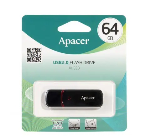 флешка APACER Flash-Drive АН333 64GB black від батарейки.com.ua