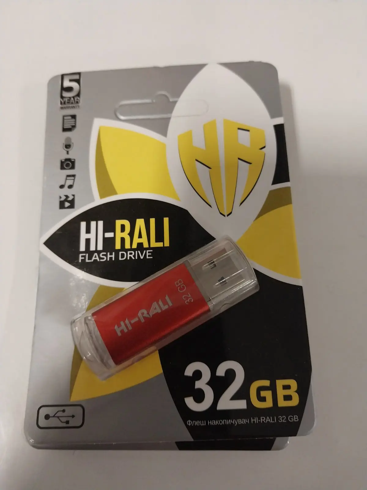 флешка Hi-Rali 32GB Rocket червоний), зображення 2