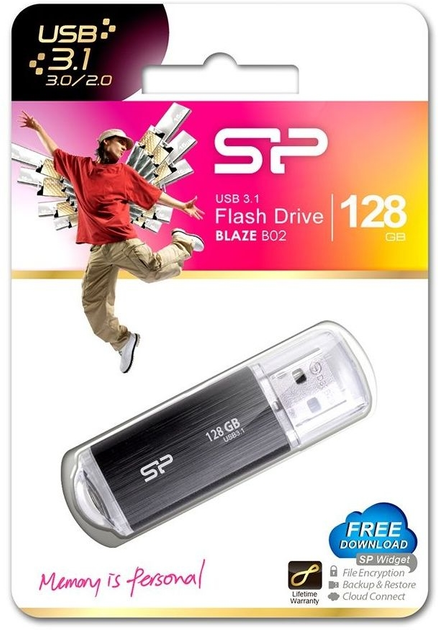 флешка SILICON POWER BLAZE B02 128GB USB 3.0 чорний), зображення 6 флешка SILICON POWER BLAZE B02 128GB USB 3.0 чорний), зображення 6