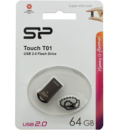 флешка SILICON POWER Touch T01 64Gb Black metal від батарейки.com.ua