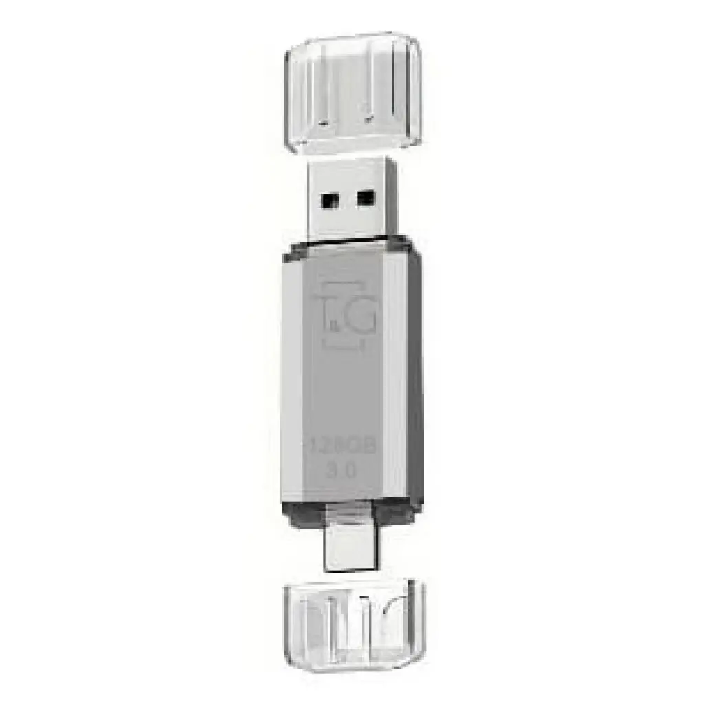 флешка T&G 009 128GB USB+Type-C 3.0 Star срібло від батарейки.com.ua