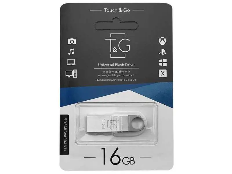 Флешка T&G 026 16GB металева від батарейки.com.ua