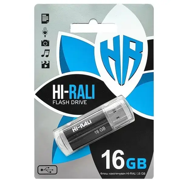 флешка Hi-Rali 16GB Corsair чорний від батарейки.com.ua