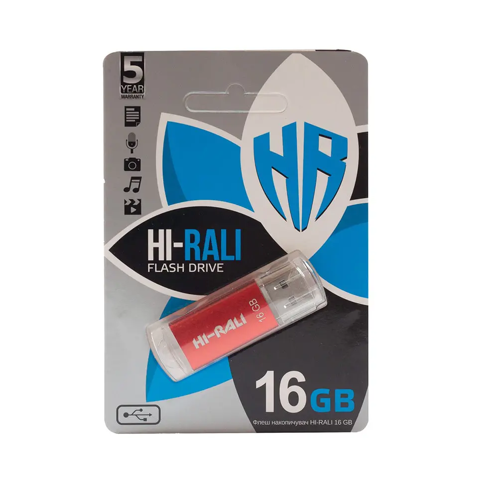 флешка Hi-Rali 16GB Rocket серiя червоний від батарейки.com.ua