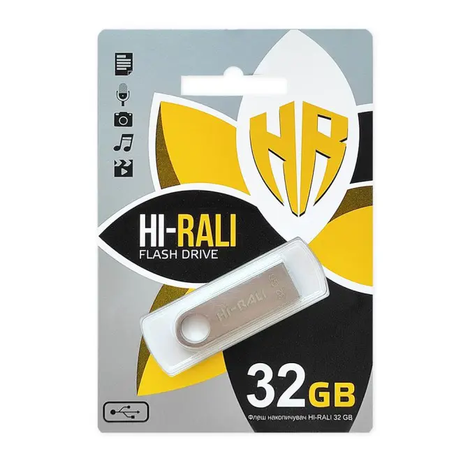 флешка Hi-Rali 32GB Shuttle срібло), зображення 2