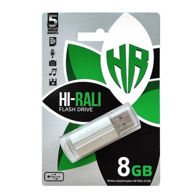 флешка Hi-Rali 8GB Corsair срібло), зображення 2