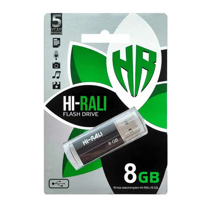 флешка Hi-Rali 8GB Rocket чорний), зображення 3