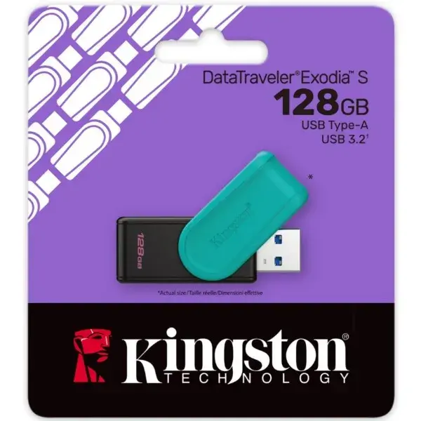 флешка KINGSTON 128GB TypeC DT Duo USB 3.2 Onyx Green), зображення 5