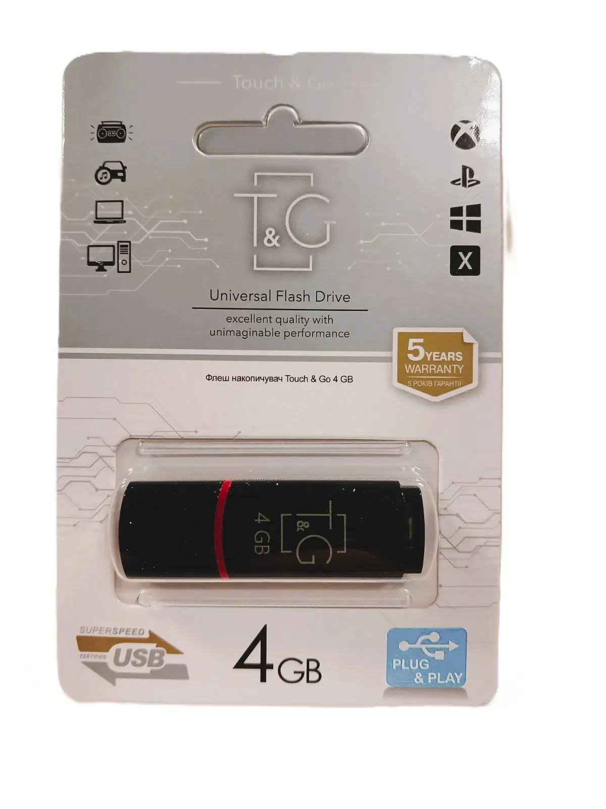 Флешка T&G 011 4GB Classic чорний), зображення 3