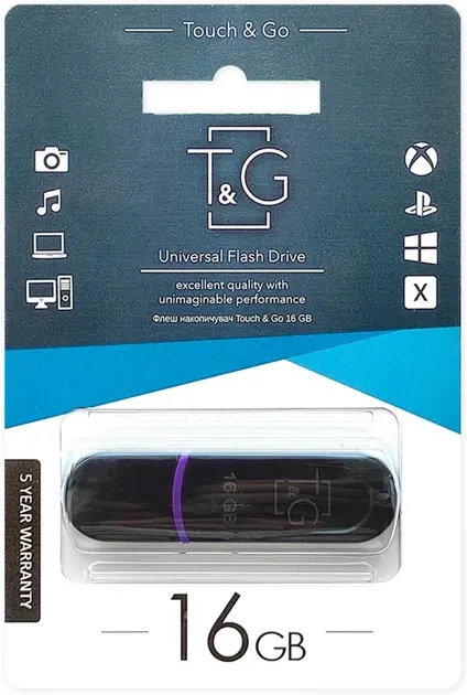 флешка T&G 012 16GB Jet чорна), зображення 2