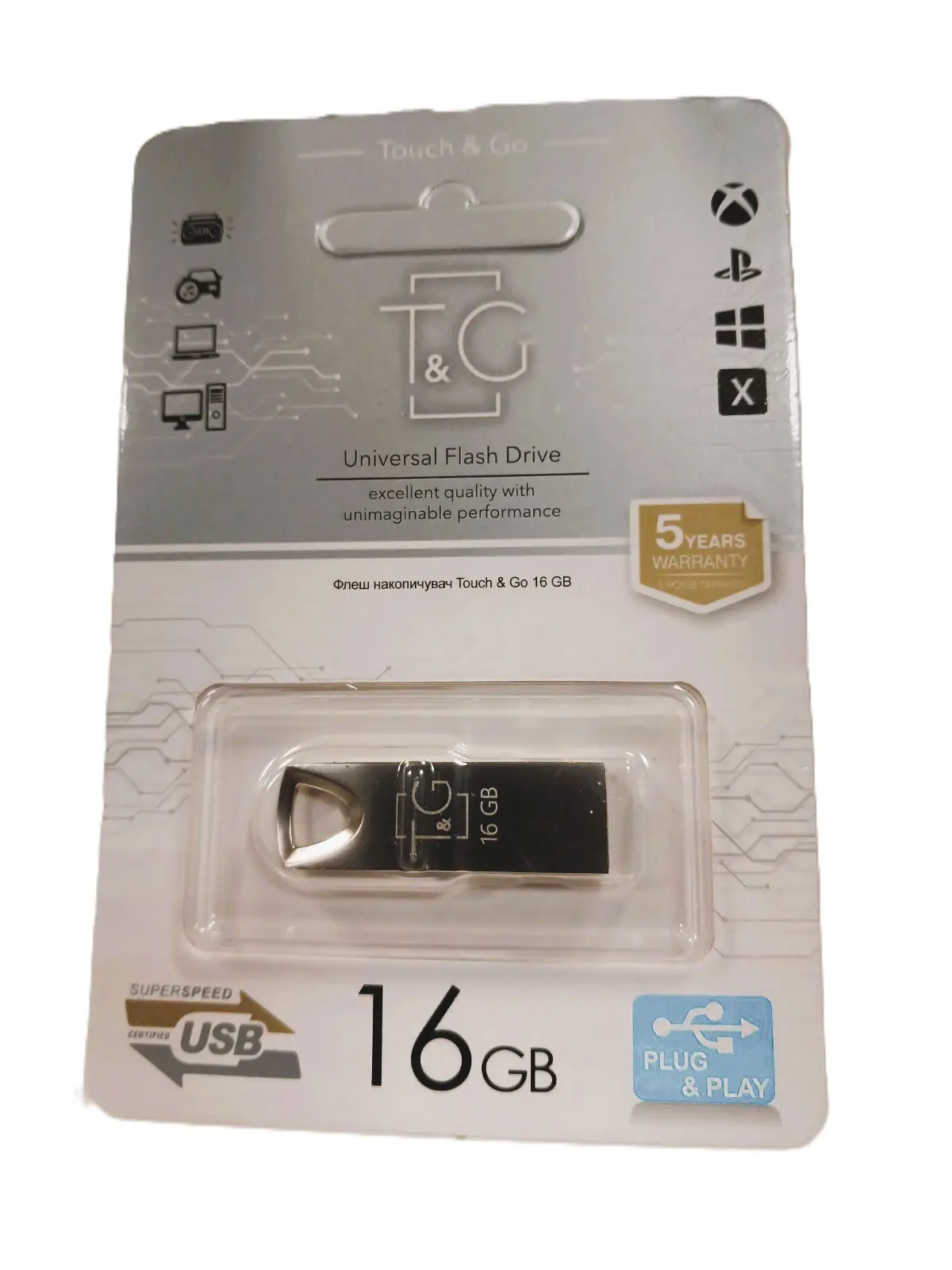 Флешка T&G 117 16GB металева  від батарейки.com.ua