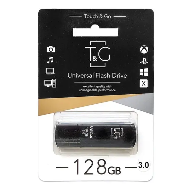 флешка T&G 121 Vega 128GB USB3.0 від батарейки.com.ua