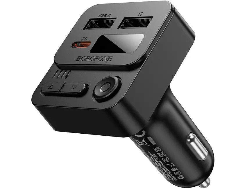 FM-модулятор BOROFONE BC60 bluetooth 5.4, 2USB, Type-C PD20W чорний), зображення 4