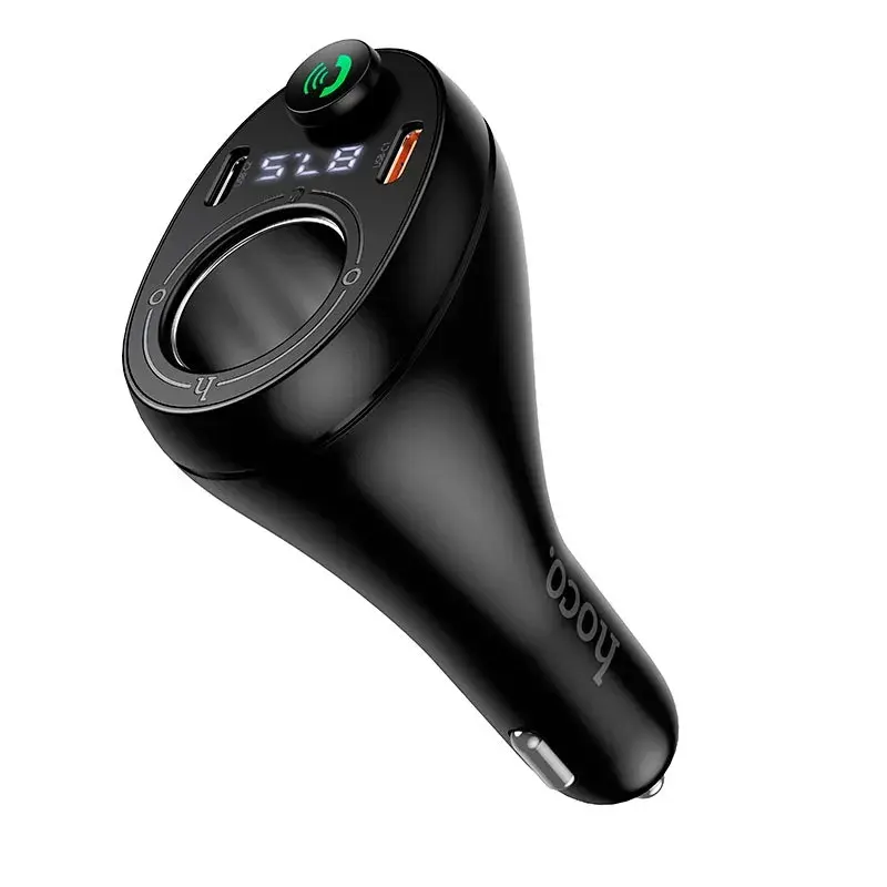 FM-модулятор HOCO E88 bluetooth 2USB 1Type-C, PD20W, QC 3.0, додаткове гніздо прикурювача), зображення 3