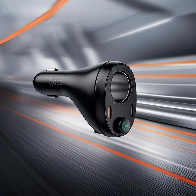 FM-модулятор HOCO E88 bluetooth 2USB 1Type-C, PD20W, QC 3.0, додаткове гніздо прикурювача), зображення 5