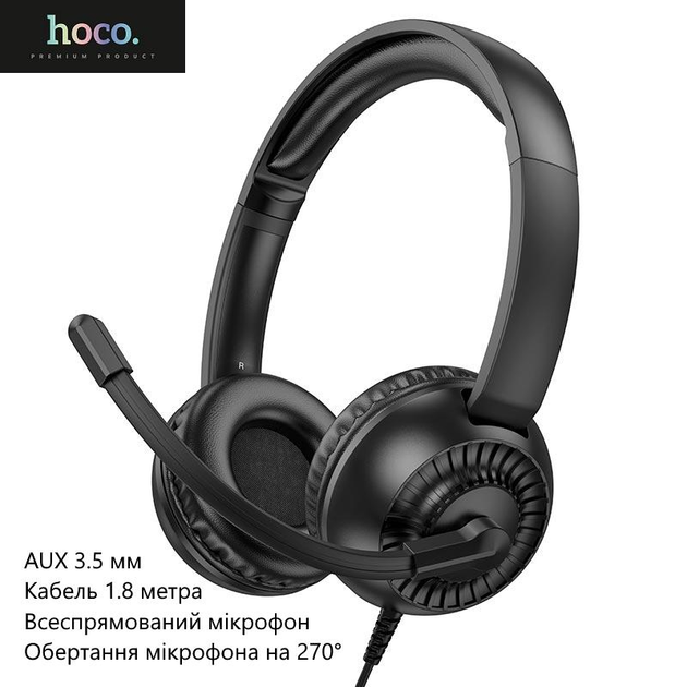 Гарнітура HOCO W112 чорна), зображення 2
