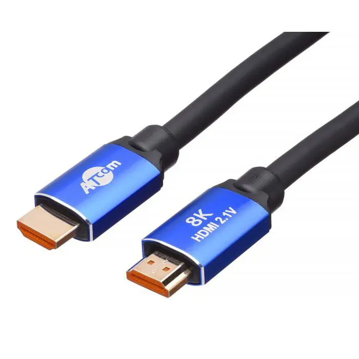 Кабель ATCOM HDMI-HDMI VER2.1, Real 8K 48Gbps, 8K@60Hz /4K@120Hz, 1м 88801 від батарейки.com.ua