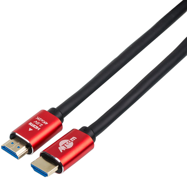 Кабель ATCOM HDMI-HDMI 1.0m VER 2.0 4K Red/Gold 24941 від батарейки.com.ua
