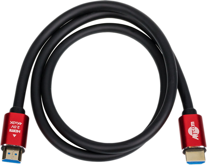 Кабель ATCOM HDMI - HDMI 2.0m VER 2.0 4K Red/Gold 24942 від батарейки.com.ua