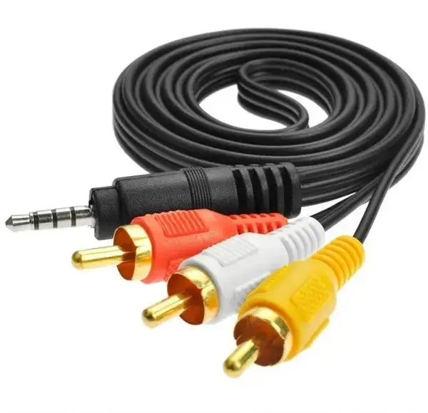 Кабель AUX jack - 3RCA 1.5м (jack на 3 тюльпана) від батарейки.com.ua